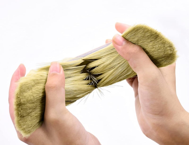 Rolling Dog 2PC 5.5" Deck Stain Brush - Limewash Brush Wood Handle Large Deck Brushes Applicator for Wall, Wood, Fence, Floor Painting - Image 2