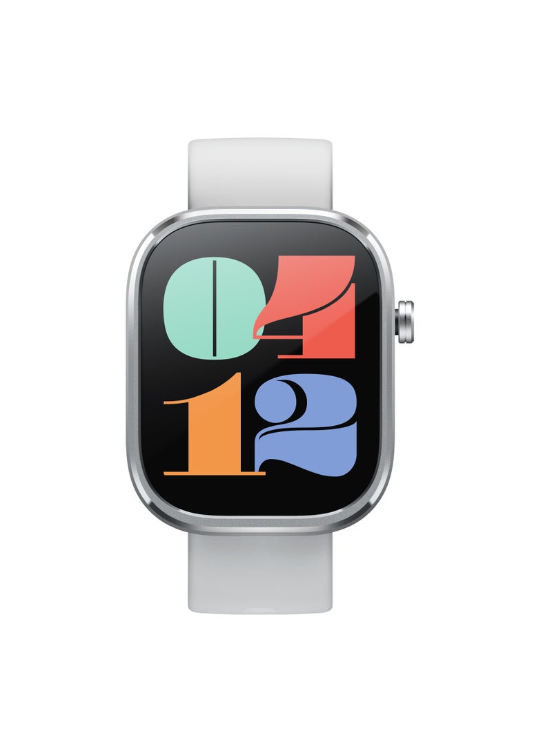 Watch C4 Silver, Metal+PCu0026GF, 2.01 inch  TFT, BT Call, 300mAh, 2ATM, +100 Sport Modes - Image 1
