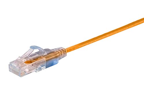 Monoprice Cat6A Ethernet Patch Cable - 10-Pack, Snagless RJ45, 550Mhz, 10G, UTP, Pure Bare Copper Wire, 30AWG, 2 Feet, Yellow - SlimRun Series - Image 2