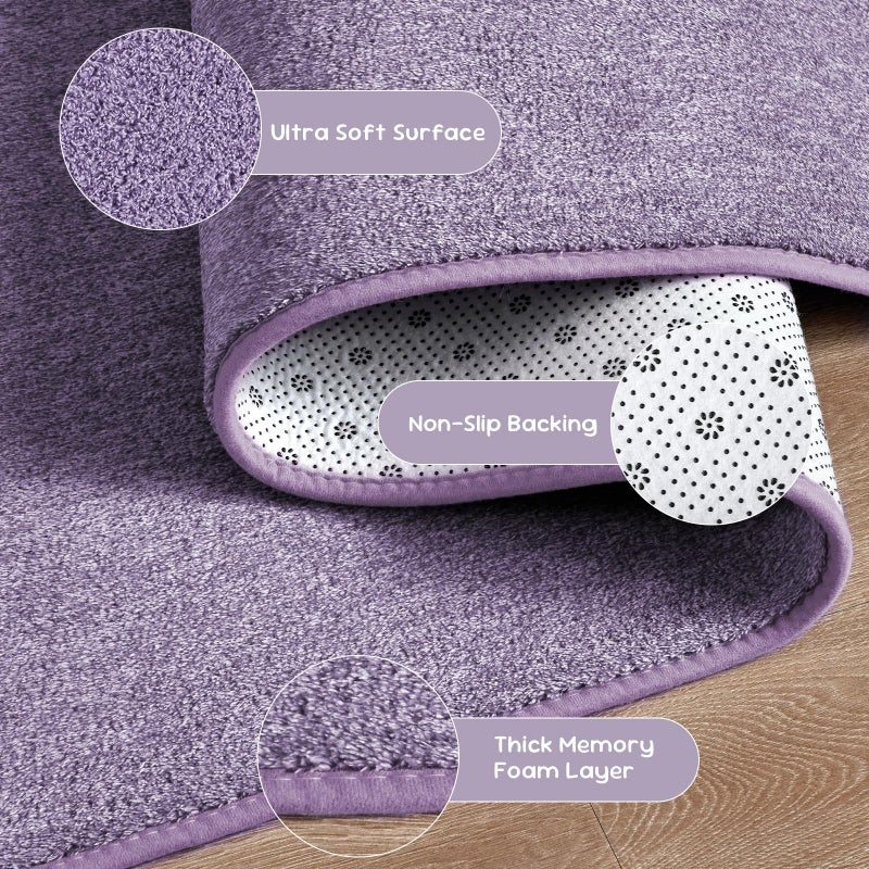 DweIke Rugs for Bedroom Living Room, 4x6 ft Purple Area Rug, Washable Memory Foam Indoor Carpet, Modern Non-Slip Ultra Soft Carpets for Kids Boys Girls Adults Nursery Dorm Home Decor - Image 5