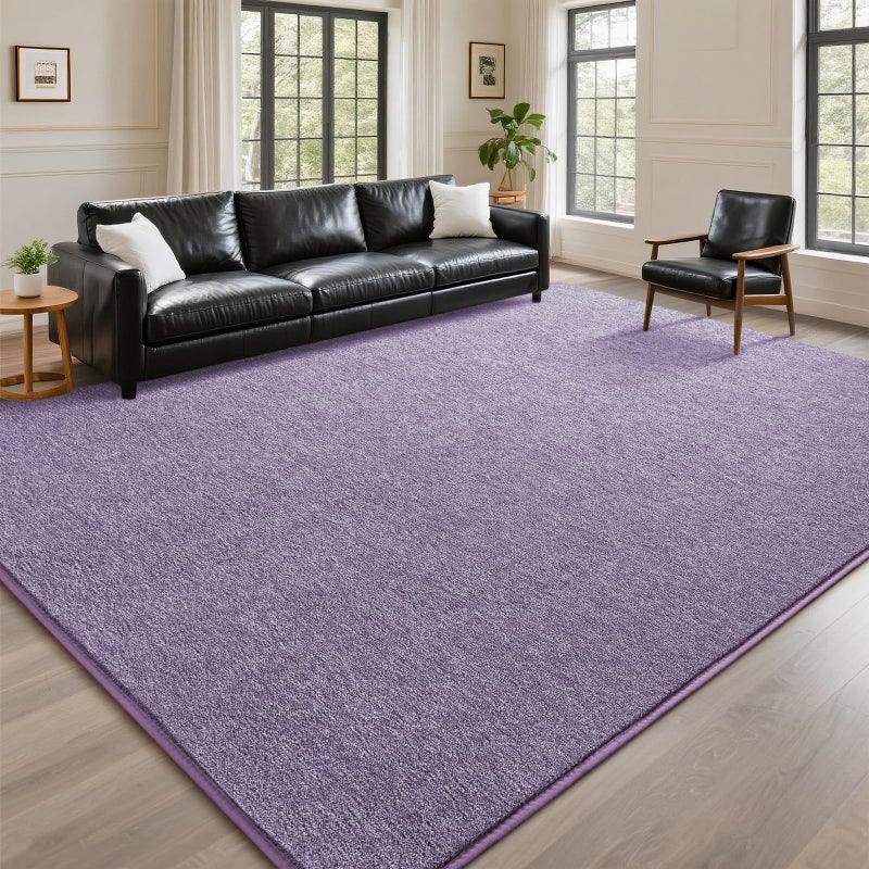 DweIke Rugs for Bedroom Living Room, 4x6 ft Purple Area Rug, Washable Memory Foam Indoor Carpet, Modern Non-Slip Ultra Soft Carpets for Kids Boys Girls Adults Nursery Dorm Home Decor - Image 1