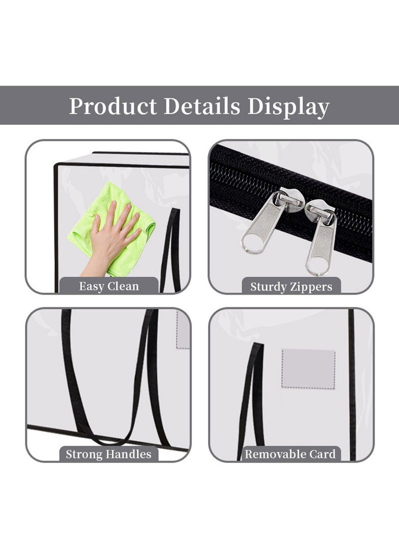 Storage bag PVC hand-held transparent clothing storage bag Moving storage bag Cotton duvet bag Moisture proof and dustproof luggage bag - Image 3
