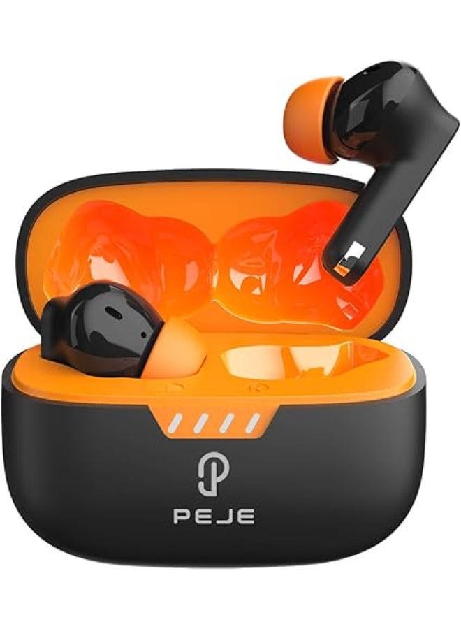 PEJE L08 Wireless Earbuds – Bluetooth 5.4, ANC, Powerful Bass, 7H Playtime, IPX4 Sweatproof, Fast USB-C Charging, AI Clear Call with Dual Mic – True Wireless For Gym/Music/Calls.(Black) - Image 1