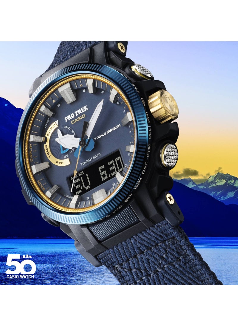 CASIO - Pro=Trek 50th Anniversary Analog+Digital Nylon Strap Men's Watch PRW-61SS-2ADR - Image 1