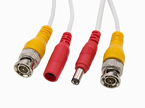 InstallerCCTV 100ft Pre-Made All-in-One BNC Video and Power Cable with Connector for Surveillance CCTV Security Camera Video System - White - Image 2