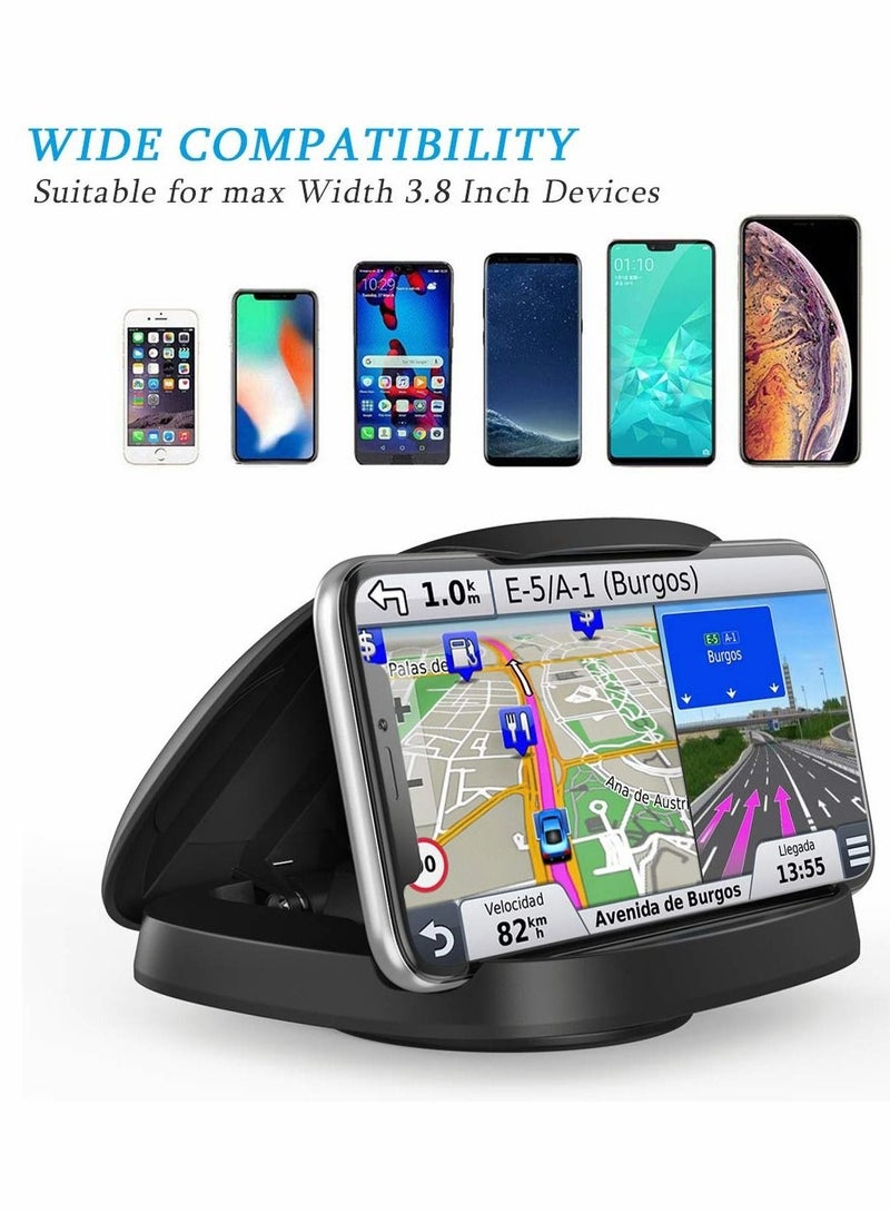 Captaintech Car Phone Holder, Vertical Horizontal Car Phone Mount with 360°Rotate for All Kinds of Dashboard Cradle, Silicone Car Mat Anti-Slip Desk Phone Mount for iPhone/ Android Devices (Black) - Image 5