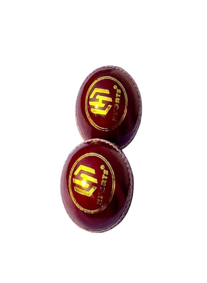 HYORTS 2 Pieces Hand Stitched Bat-Friendly Leather Cricket Ball Pack of 2 - Image 1