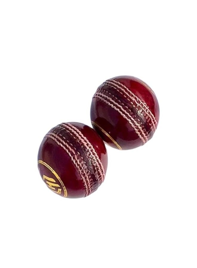 HYORTS 2 Pieces Hand Stitched Bat-Friendly Leather Cricket Ball Pack of 2 - Image 2