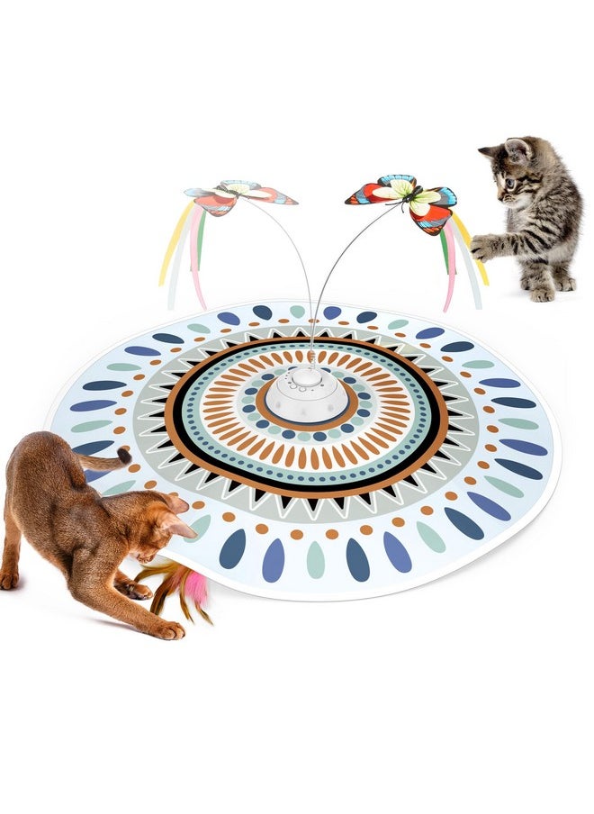 Potaroma Potaroma Cat Toys Chargeable, 3in1 Hide and Seek Kitten Wand Toy, Interactive Automatic Cats Toy, Fluttering Butterfly, Moving Feather, Indoor Exercise Kicker 22.8 Inches Cover for All Breeds  - Image 1