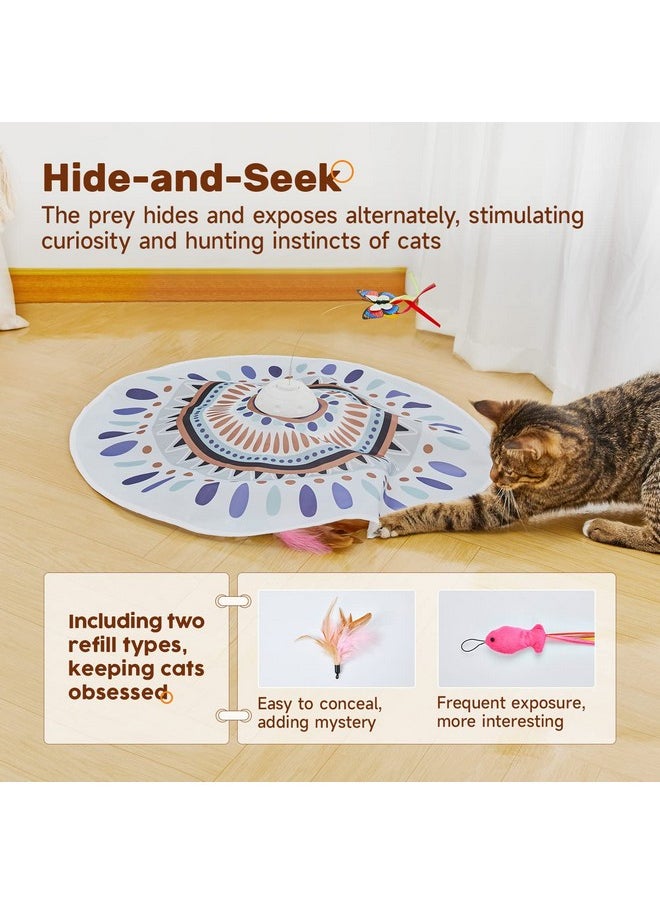 Potaroma Potaroma Cat Toys Chargeable, 3in1 Hide and Seek Kitten Wand Toy, Interactive Automatic Cats Toy, Fluttering Butterfly, Moving Feather, Indoor Exercise Kicker 22.8 Inches Cover for All Breeds  - Image 3
