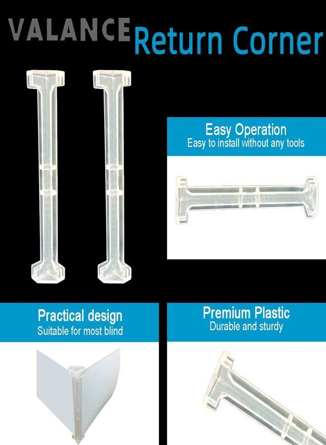 Kowibcl 4Pcs 3.5inch Clear Plastic Vertical Blind Valance Corners,Vertical Blind Dust Cover Corner Frame for L Sharp Dust Cover, Blinds Parts, Accessory, Components - Image 3