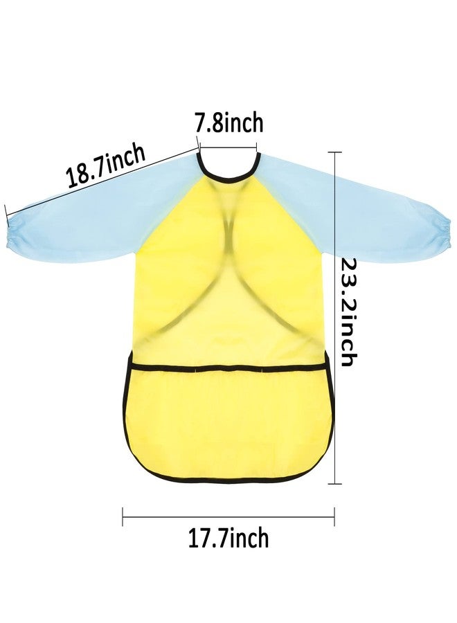 BAHABY 2 Pack Kids Art Smocks Children's Artist Apron Painting Smock with Long Sleeve and 3 Pockets for Age 3-8 - Image 2