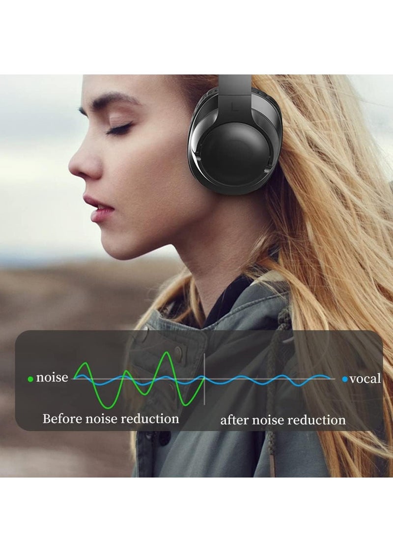 Wireless Bluetooth Headphones, Foldable Over-Ear Headphones, HIFI Stereo Noise Canceling Headphones, Wireless Headphones for iPad/Tablet/Travel (Pink)