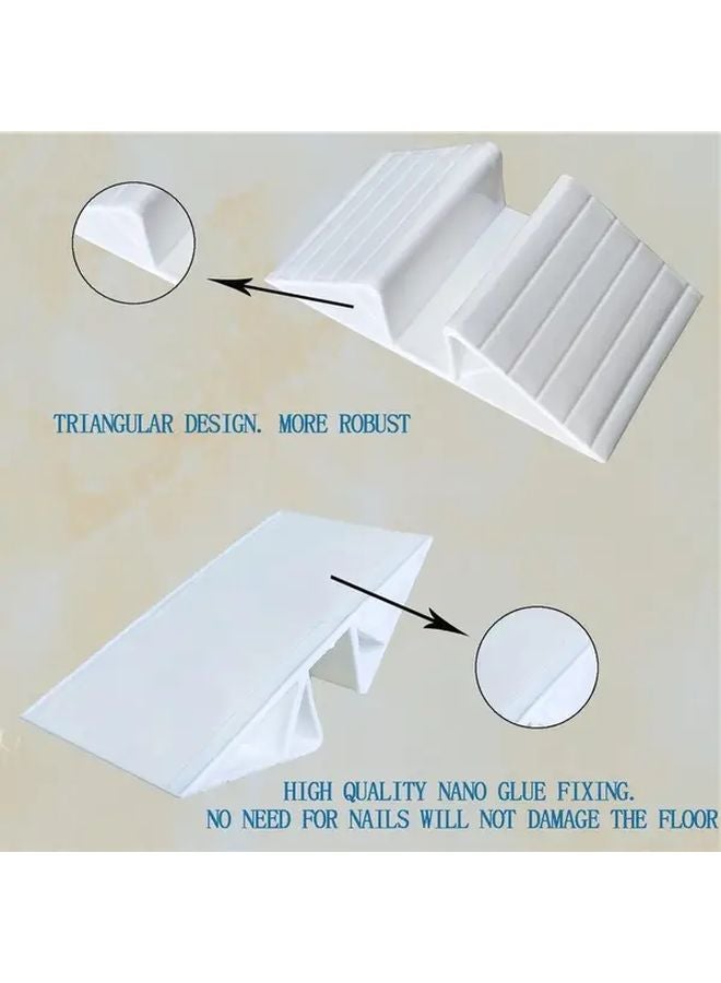 6 قطع أقدام دعم مثلثة بيضاء بلاستيكية لبوابات الحيوانات الأليفة والأطفال، وتجهيزات تعزيز الأسوار - Image 4