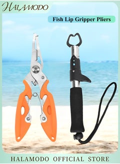 Generic Fish Lip Gripper Pliers Muti-Function Hook Remover and Split Ring Pliers for Fly Fishing & Ice Fishing & Fishing Gear as Great Gift for Men  - Image 1