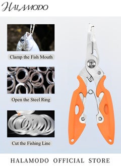 Generic Fish Lip Gripper Pliers Muti-Function Hook Remover and Split Ring Pliers for Fly Fishing & Ice Fishing & Fishing Gear as Great Gift for Men  - Image 2