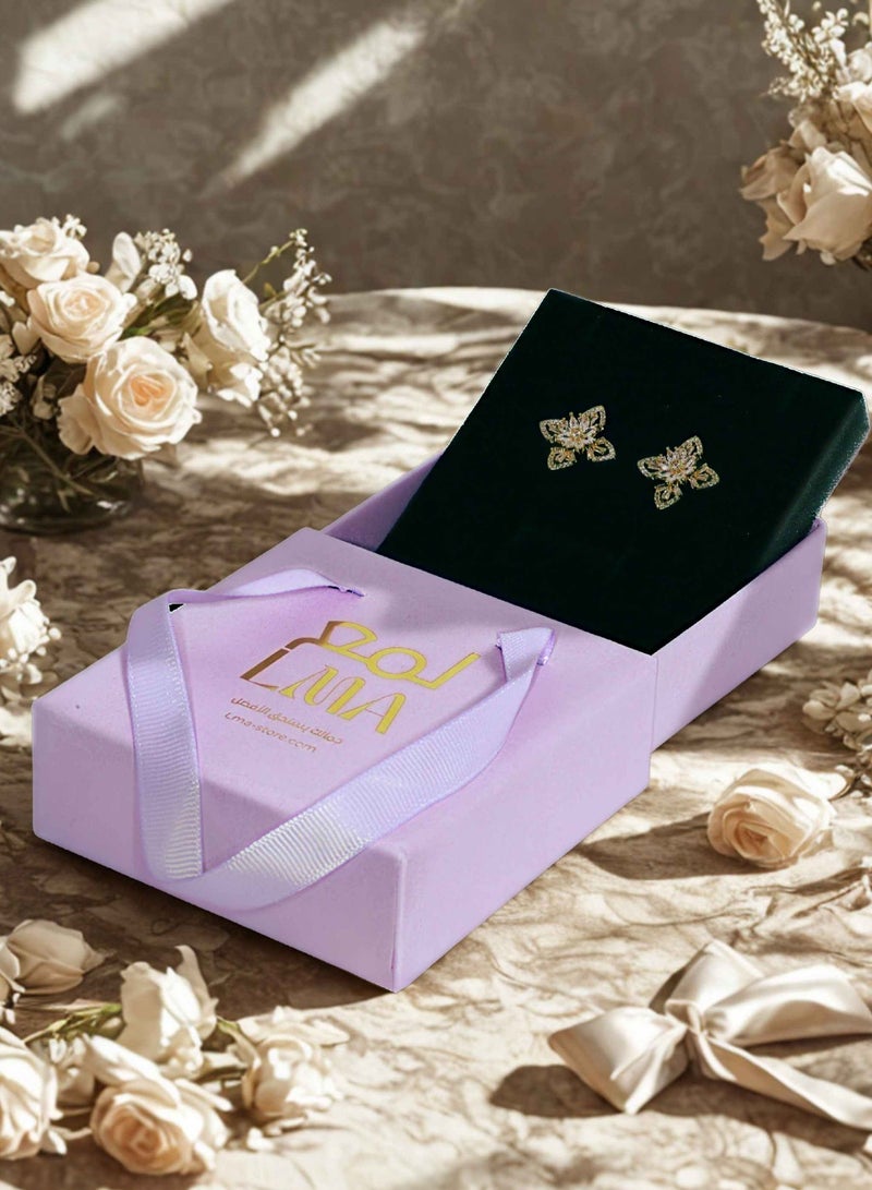 LMA Flower Stud Earrings Gold Color Stainless Steel with Sparkling Zircon Stones – Hypoallergenic, Tarnish Resistant, Perfect for Daily Wear & Gifts - Image 2