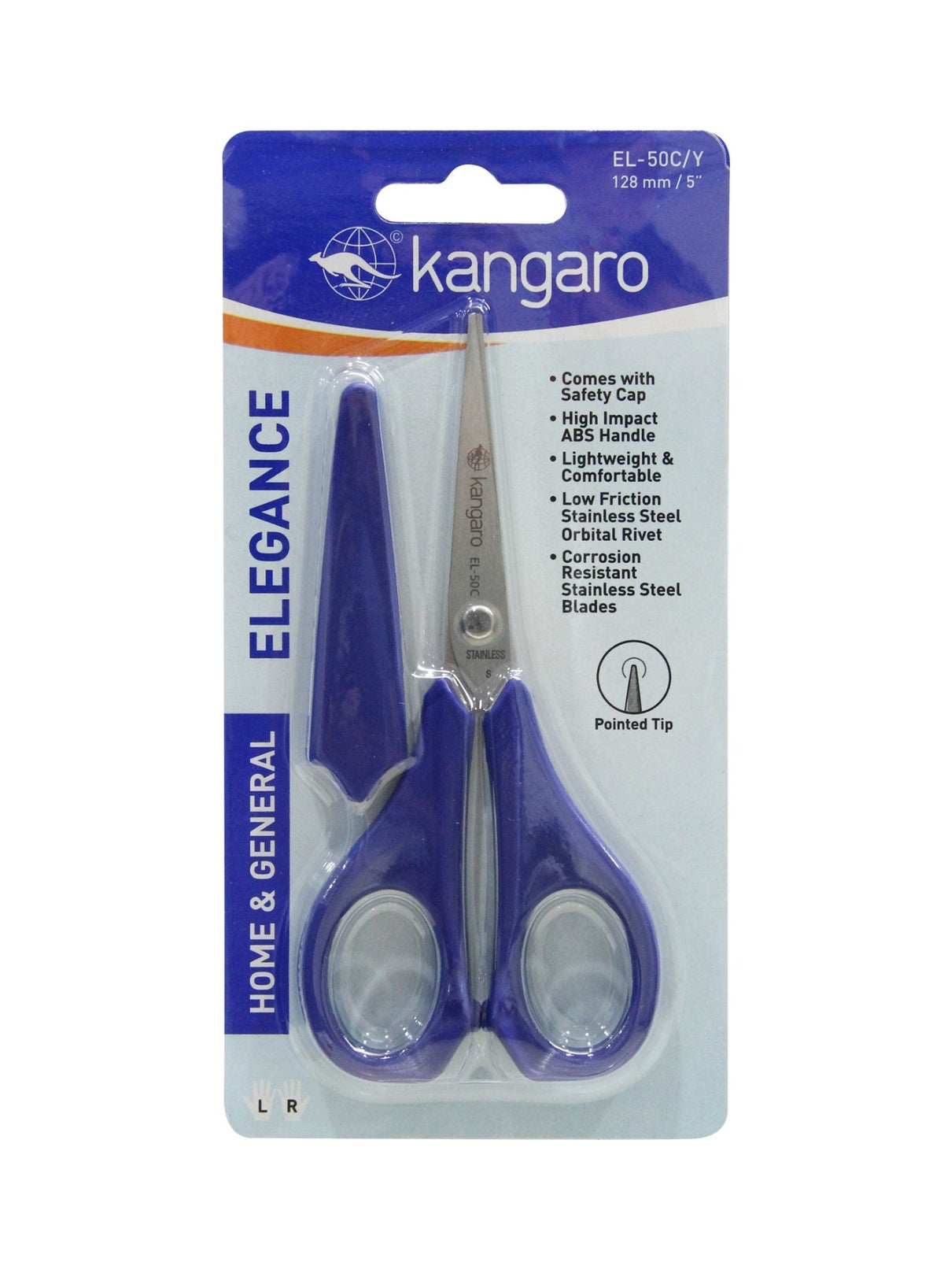 Kangaro 1-Piece Elegance Scissors With Protection Cap 128mm Length ...