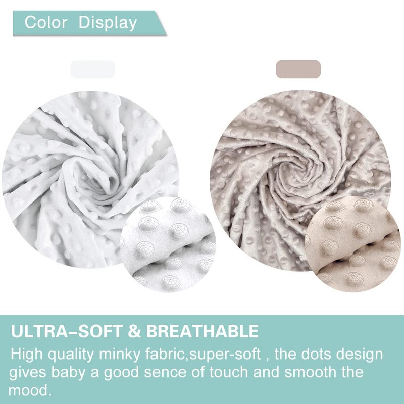 OWLOWLA 2Pack Nursing Pillow Cover White&Khaki Nursing Covers Set Breastfeeding Pillow Slipcover Fits Naked Nursing Pillow for Baby Boy Girl(White/Khaki) - Image 2