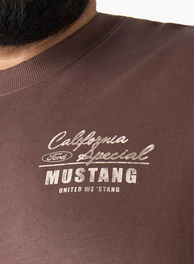 Maxim  Men Regular Fit Round Neck Short Sleeve Ford Mustang Print T-shirt for Men | Best Price UAE