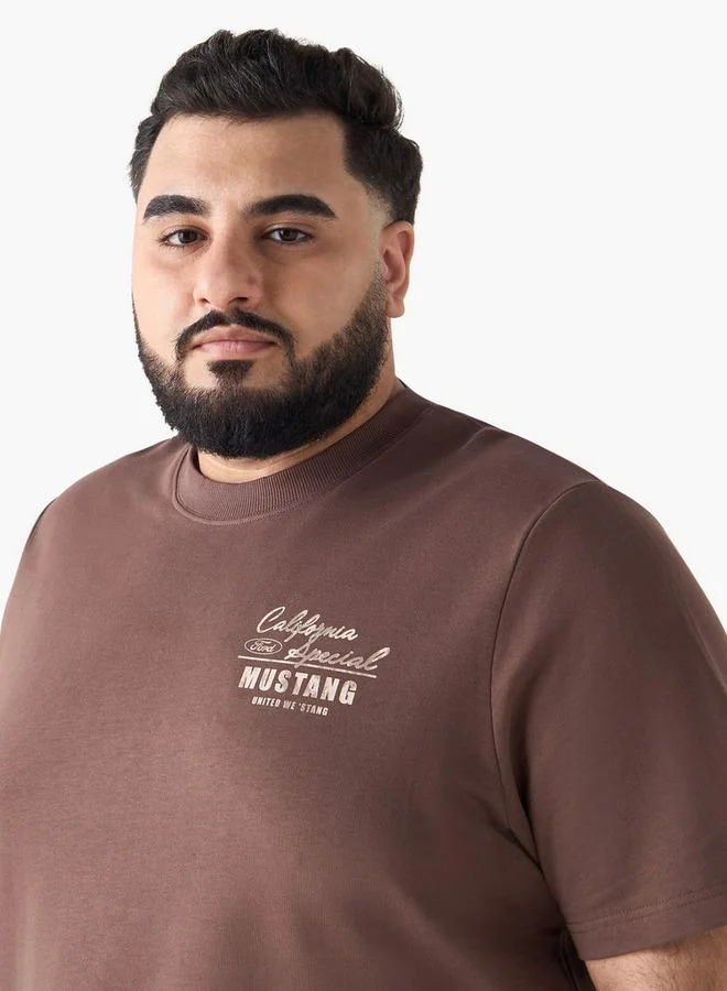 Maxim  Men Regular Fit Round Neck Short Sleeve Ford Mustang Print T-shirt for Men | Best Price UAE