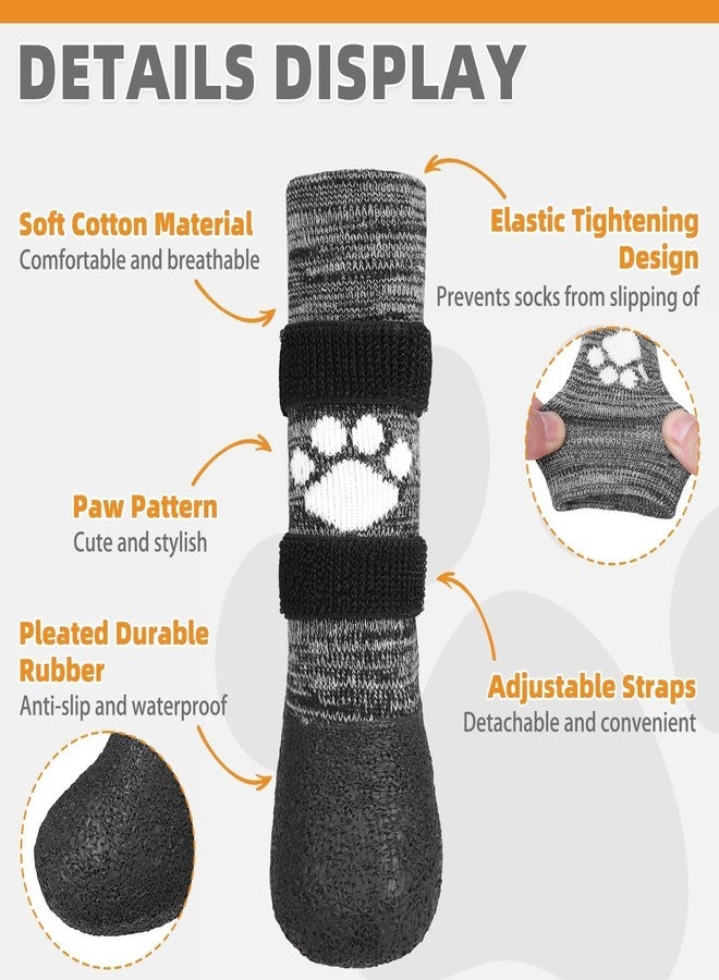 KOOLTAIL Anti Slip Dog Socks Boots, Waterproof Dog Shoes Lengthening Paw Protector with Straps Traction Control for Hardwood Floor, Prevent Licking Booties for Small Medium Large Senior Old Dogs - Image 4