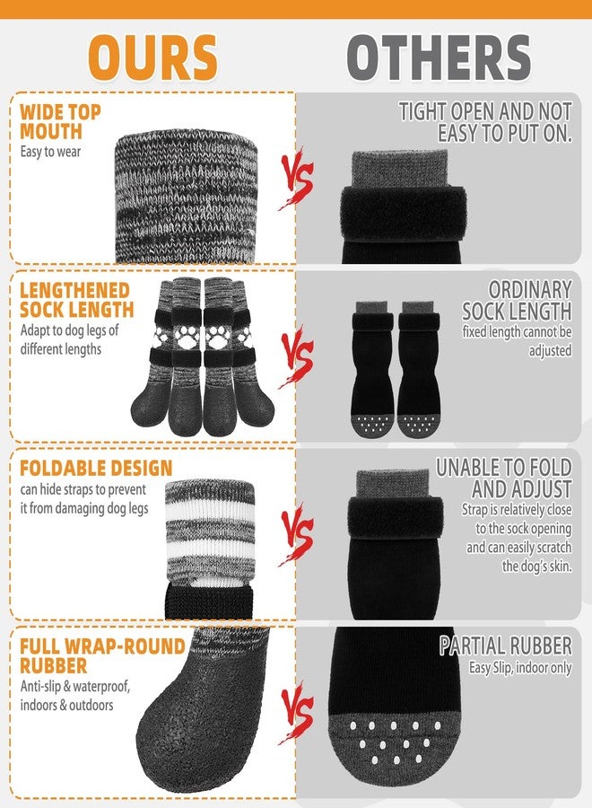 KOOLTAIL Anti Slip Dog Socks Boots, Waterproof Dog Shoes Lengthening Paw Protector with Straps Traction Control for Hardwood Floor, Prevent Licking Booties for Small Medium Large Senior Old Dogs - Image 5
