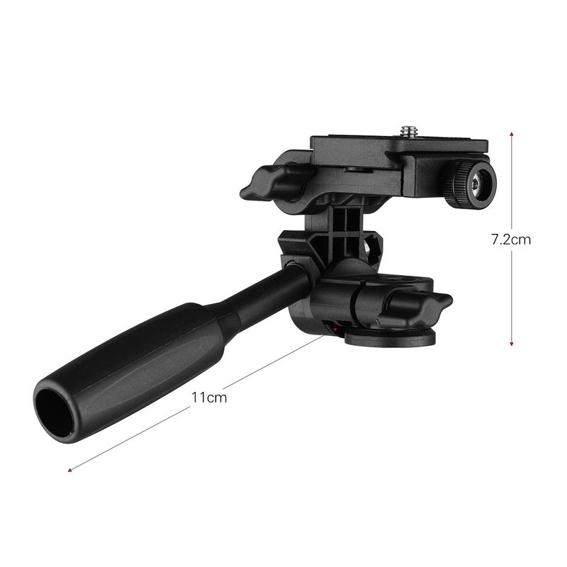 3-Way Pan Tilt Head 360° Panoramic 3KG Payload with Handle Quick Release Plate Universal 1/4 Mounting for Camera Tripod Mounting - Image 2