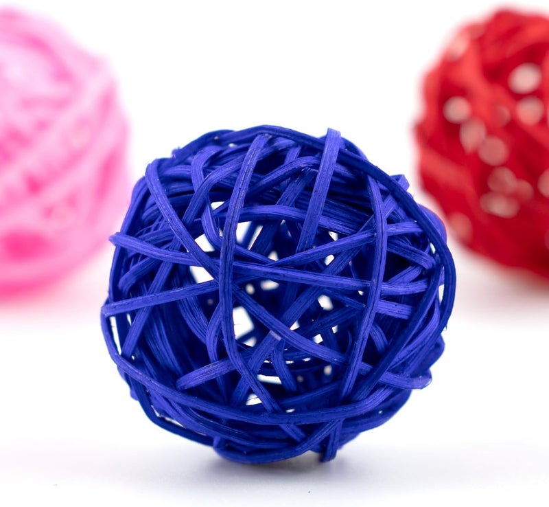 IFAMIO 20 Pcs Wicker Rattan Balls Decorative Balls for Bowl Centerpiece Bowl Filler Vase Filler Ornament Twig Orbs Balls Home Decor Wedding Table Decoration (2 Sizes, Mix Colors) - Image 2