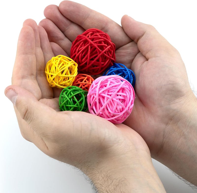IFAMIO 20 Pcs Wicker Rattan Balls Decorative Balls for Bowl Centerpiece Bowl Filler Vase Filler Ornament Twig Orbs Balls Home Decor Wedding Table Decoration (2 Sizes, Mix Colors) - Image 5