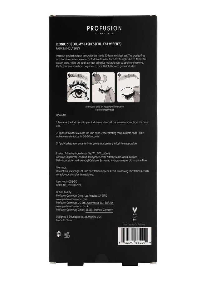 Profusion Cosmetics Iconic 3D Faux Mink Lashes, Achieve Effortless Elegance with Lightweight and Flexible Beauty Tools - Image 3