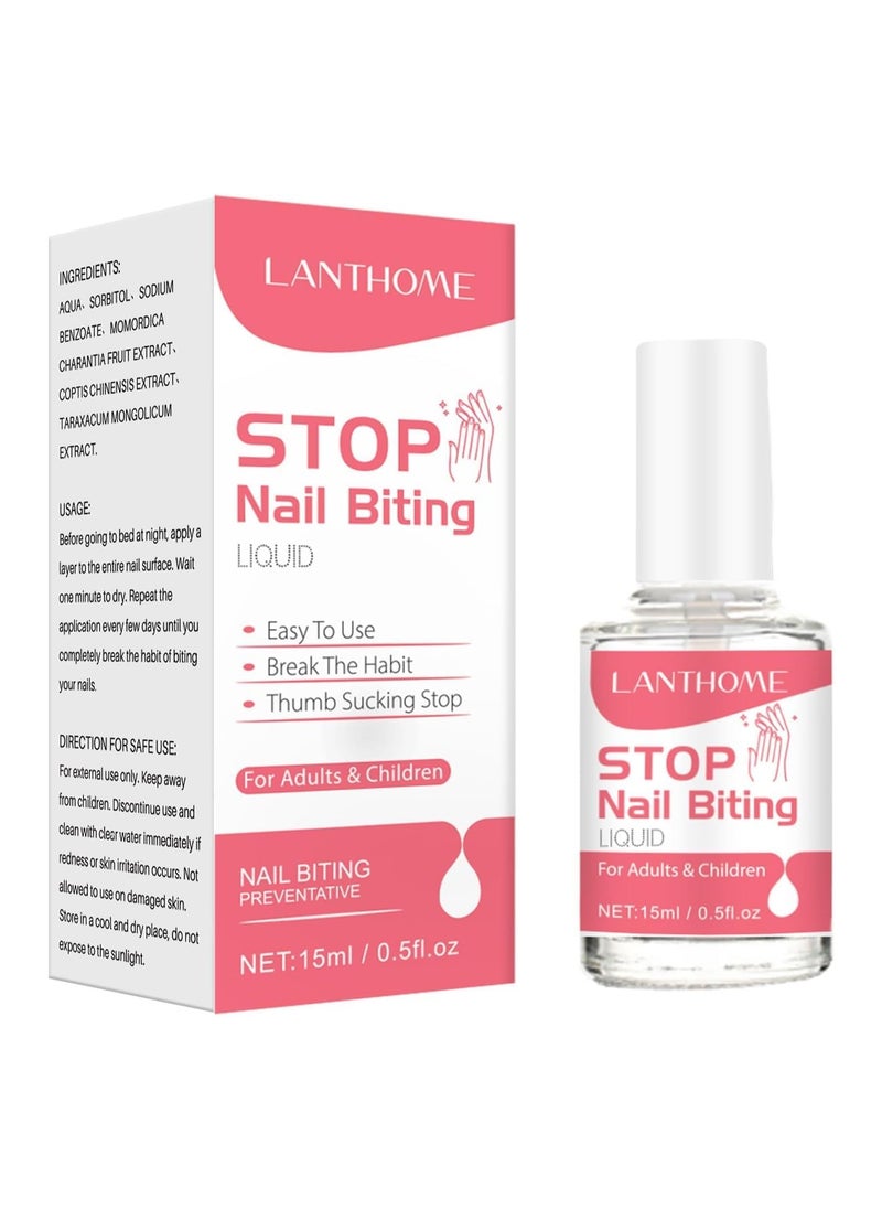 Lanthome Nail Biting Treatment for Kids, Natural Thumb Sucking Pain Relief for Kids, Bitters, Plant Extracts (15ml)  - Image 1