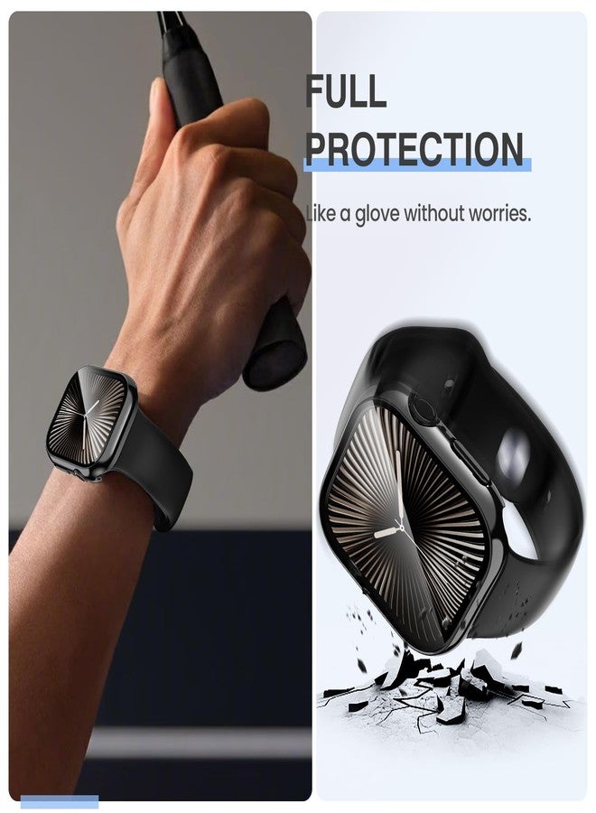 Tensea [3PCS for Apple Watch Screen Protector Case Series 11/10 42mm Accessories, iWatch Protective Face Cover for Women Men, Tempered Glass Film Hard Bumper for iPhone Watch 42 mm - Image 3