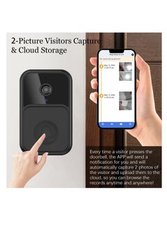 Excefore Smart Wireless Remote Video Doorbell, Camera Wireless Intercom Doorbell, HD Night Vision WiFi Security Door Doorbell, Cloud Storage, 2-Way Audio  - Image 3