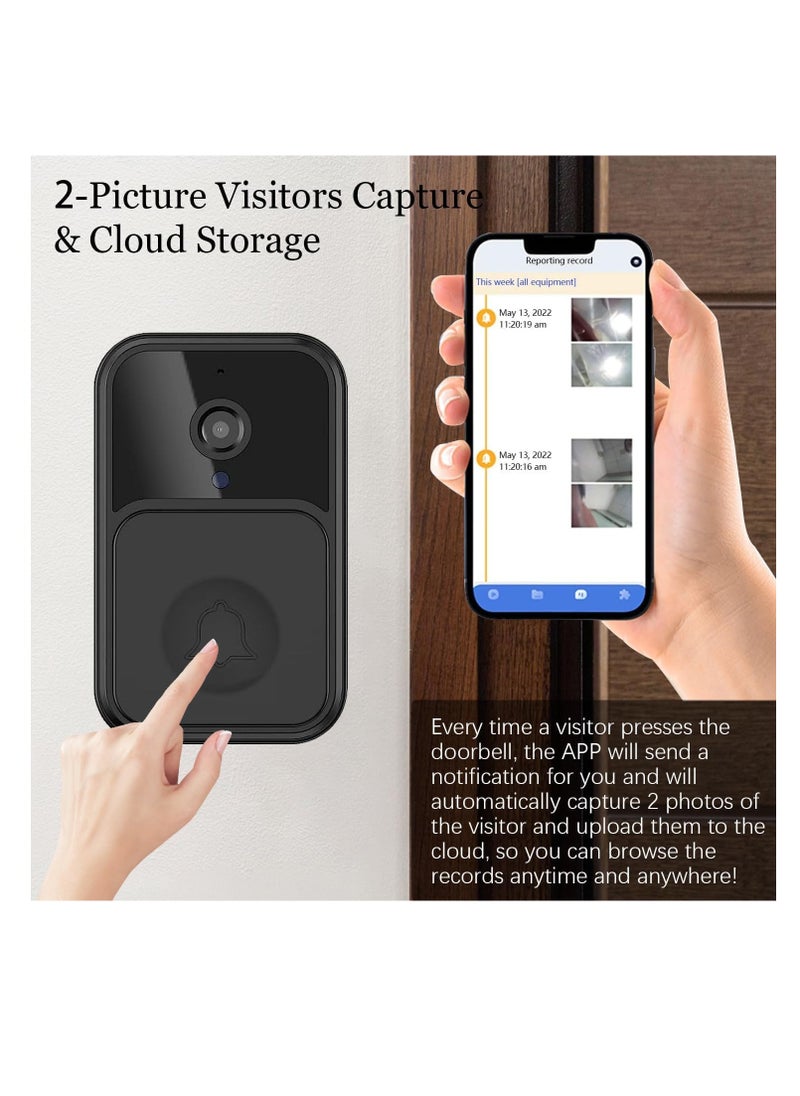 Excefore - Smart Wireless Remote Video Doorbell, Camera Wireless Intercom Doorbell, HD Night Vision WiFi Security Door Doorbell, Cloud Storage, 2-Way Audio - Image 1