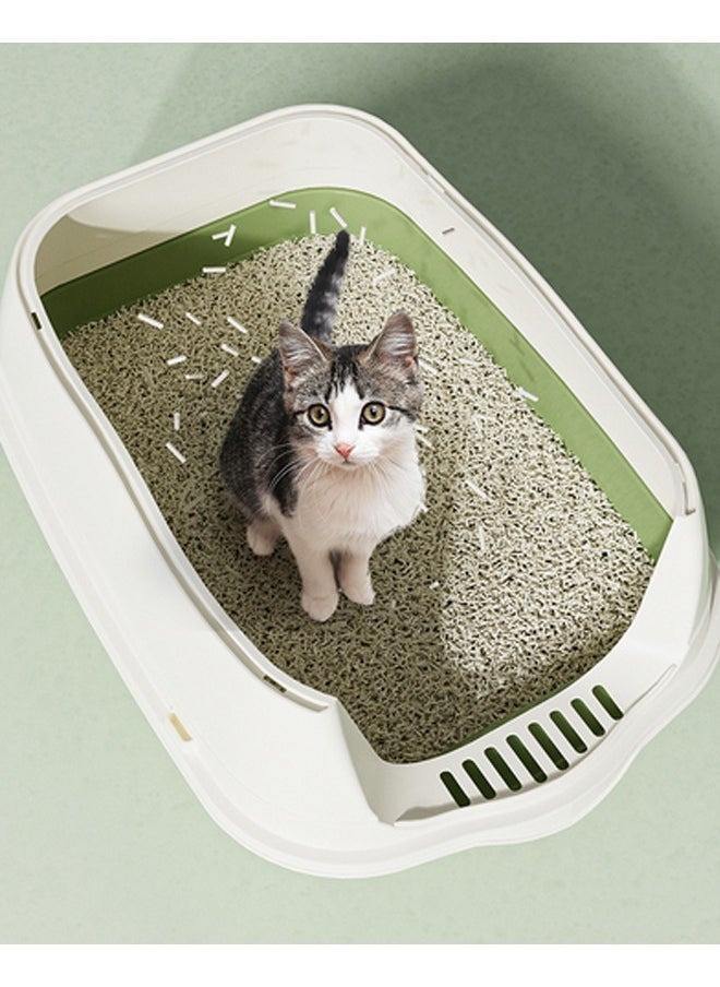 Generic - Cat Litter Box with Lid Enclosed Cat Toilet Removable Sandbox Kitty Litter Tray with Front Door Pet Accessories for Small Cat (Pink) - Image 1