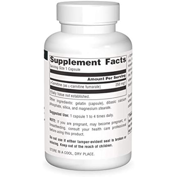 Source Naturals L-Carnitine, Metabolic Energy*, 250mg - 120 Capsules - Image 3