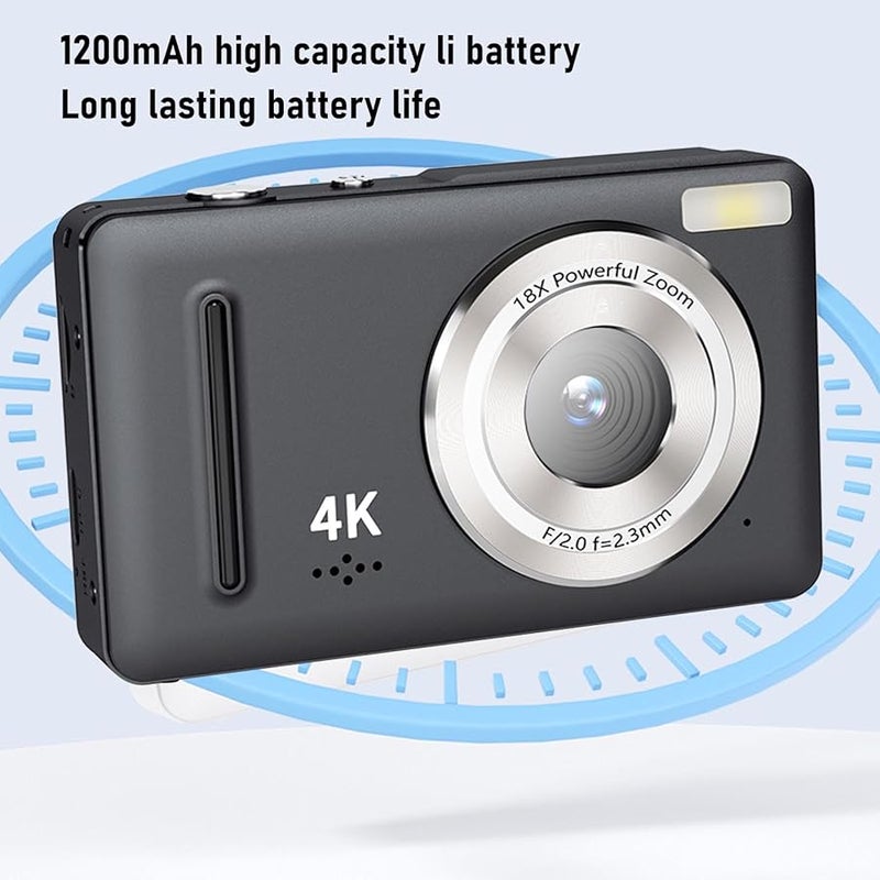 Fockety 64MP 4K Digital Camera Autofocus Vlogging Camera with 16X Zoom Anti Shake Black - Image 5
