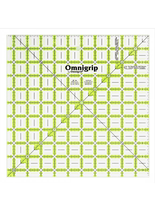 Omnigrid Omnigrid RN105 Non-Slip Quilter's Ruler, 10-" x 10-", Original Version  - Image 1