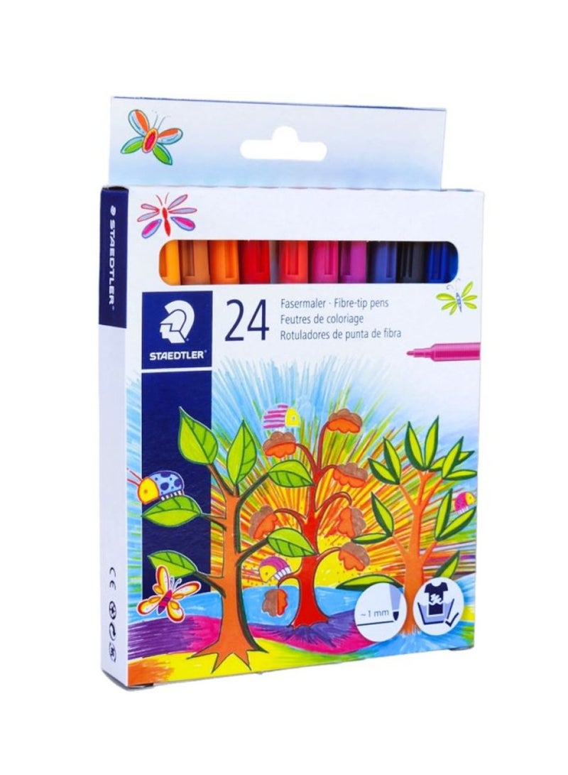 STAEDTLER 24-Piece Noris Fibre Tip Washable Colouing Pens Multicolour - Image 4
