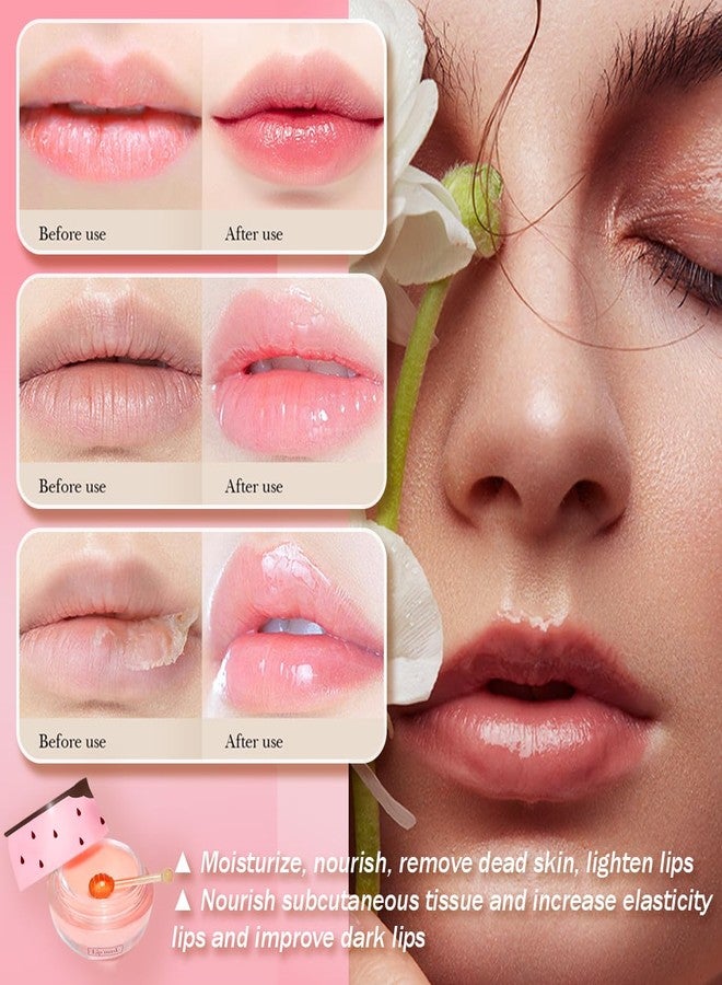 Tiejdhr 4 Pcs Honey Lip Balm, Strawberry Apple Watermelon Lip Mask, Moisturizing Lip Sleeping Mask, Hydrate Repair Prevent Dry Cracked Lip (Honey+Strawberry+Apple Lime+Watermelon) - Image 5