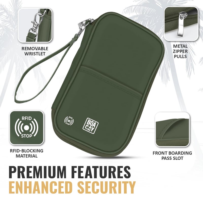 BOACAY Travel Document Organizer with RFID, Family Passport Holder, Wallet for Women & Men, Portable & Waterproof Case for Cards, Boarding Pass, Money - Image 2