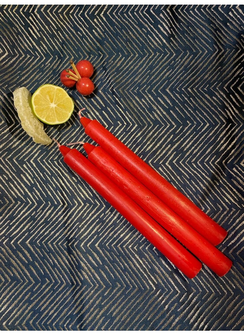 Light Home - Premium New Year Special Red Color Pearlescent Scented Candlestick - Set of 3 - Image 1