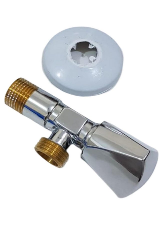 محبس زاوية نحاس مطلي بالكروم - Image 1