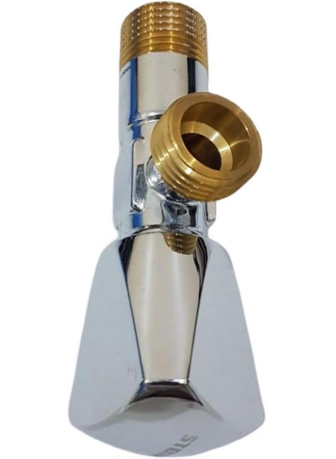 محبس زاوية نحاس مطلي بالكروم - Image 2