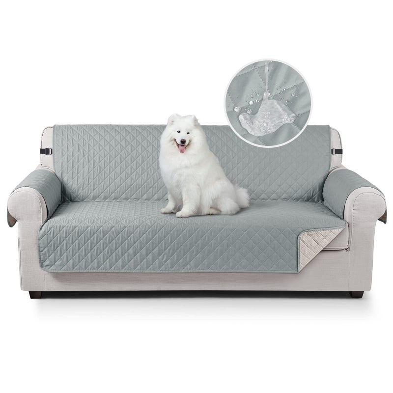 TAOCOCO Sofa Covers 100 Waterproof Sofa Slipcovers 3 SeaterNon Slip Cover for KidsDogsPetsWashable Sofa Protector with Elastic StrapMint GreenUPDATE of Cloth