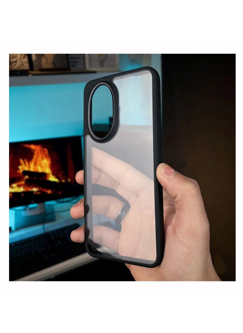 Magic Mask Case with Transparent Back, Full Protection and Easy-to-Press Buttons for Honor 200 Pro 5g - Black - Image 1