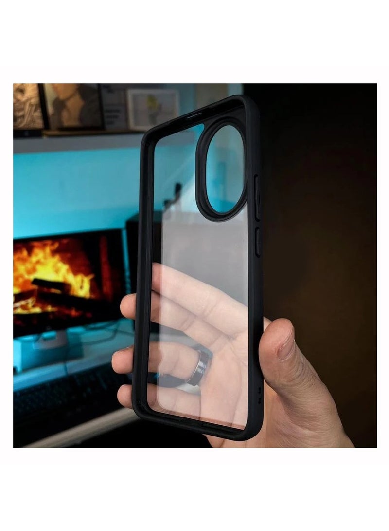 Magic Mask Case with Transparent Back, Full Protection and Easy-to-Press Buttons for Honor 200 Pro 5g - Black - Image 2