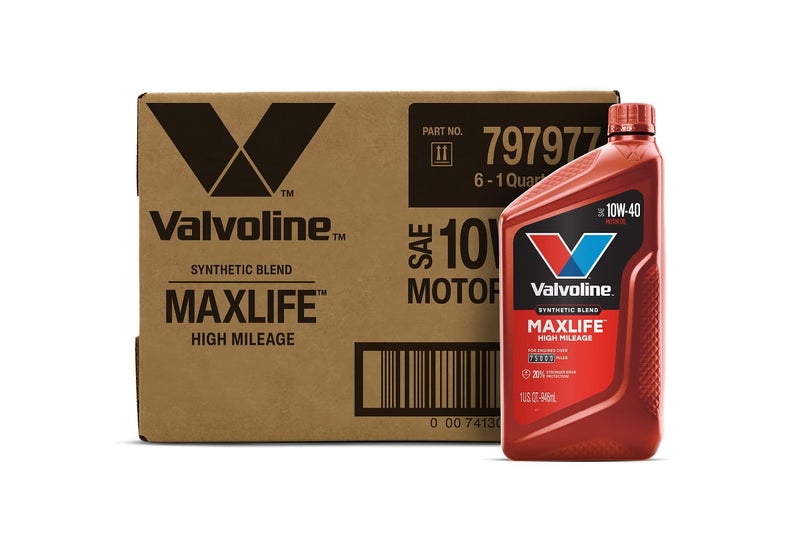 Valvoline زيت محرك صناعي مختلط فالفولين عالي الأميال بتقنية ماكس لايف SAE 10W40 1 QT علبة من 6 - Image 2
