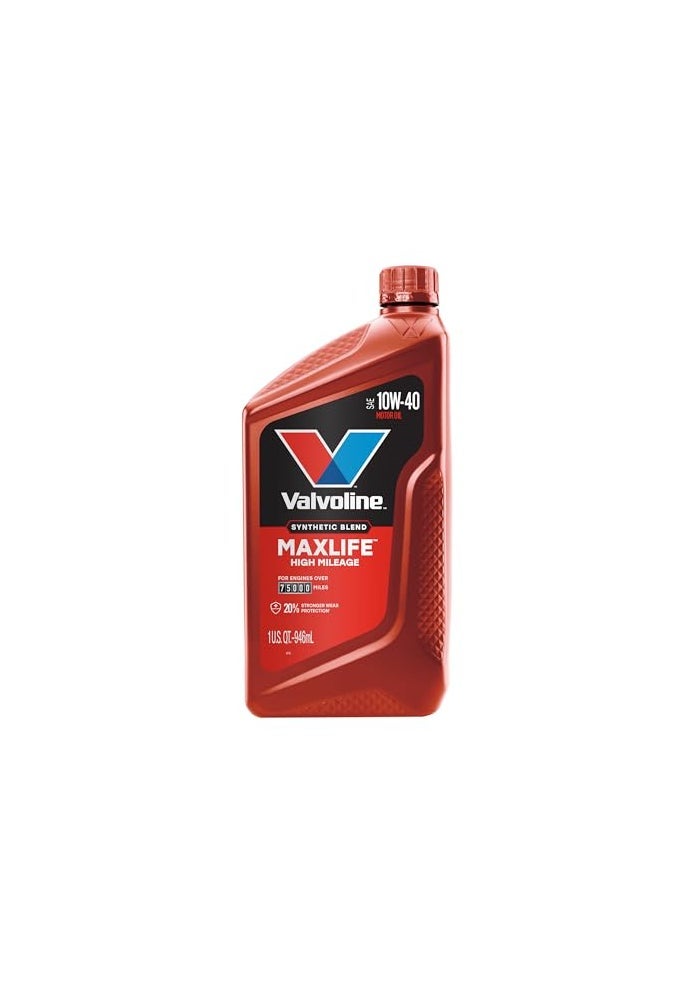 Valvoline زيت محرك صناعي مختلط فالفولين عالي الأميال بتقنية ماكس لايف SAE 10W40 1 QT علبة من 6 - Image 4